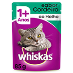 Ração Úmida Whiskas Sachê para Gatos Adultos Sabor Cordeiro ao Molho - 85g