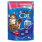 Ração Úmida Nestlé Purina Cat Chow Castrados Sachê Carne ao Molho